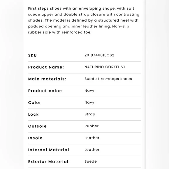 NWT NATURINO CORKEL VL Suede first-steps shoes in Navy - Picture 6 of 13